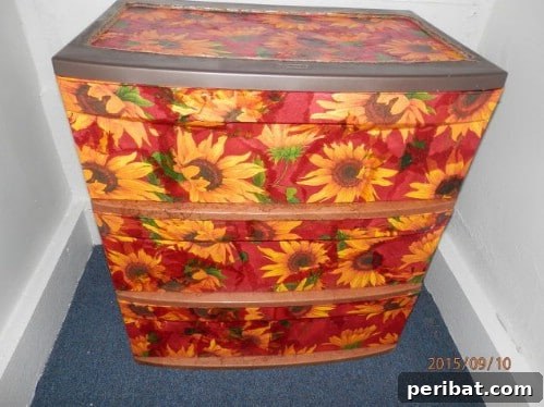 Beyond Basic Bins: Decorating Ideas to Transform Your Storage 23 This cheery sunflower makeover is just stunning.