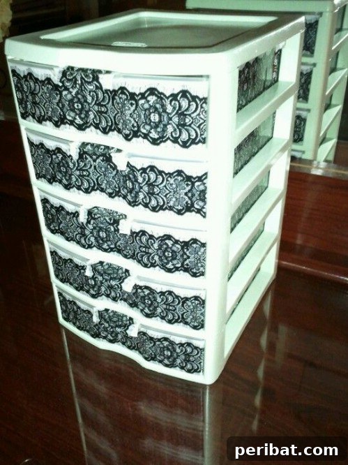 Beyond Basic Bins: Decorating Ideas to Transform Your Storage 29 Here is another beautiful plastic bin makeover which uses duct tape.