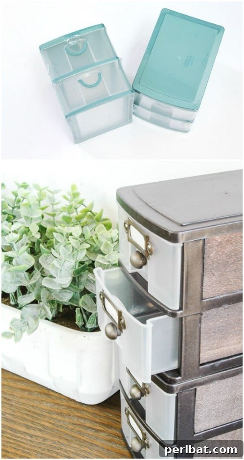 Beyond Basic Bins: Decorating Ideas to Transform Your Storage 36 Turn plastic bin drawers into industrial farmhouse drawers.
