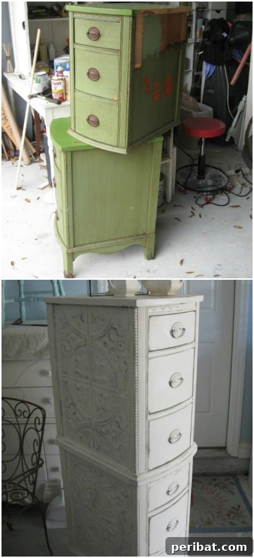 Beyond Basic Bins: Decorating Ideas to Transform Your Storage 46 Decorate the sides with ceiling tins.