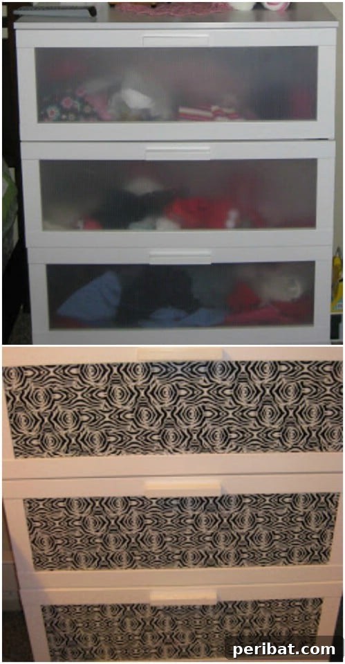 Beyond Basic Bins: Decorating Ideas to Transform Your Storage 60 Here is another cool look with duct tape.