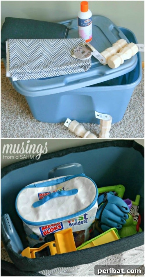 Beyond Basic Bins: Decorating Ideas to Transform Your Storage 8 Turn an ordinary plastic bin into a cute toy box.
