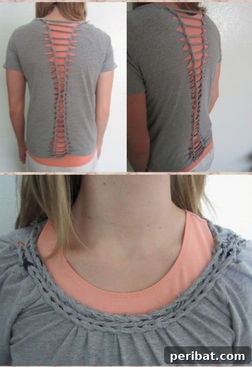 Make multiple modifications to a single garment for a striking effect.