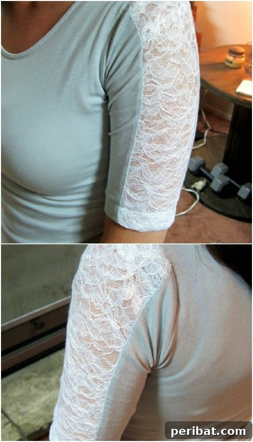 Add lace panels to your sleeves.