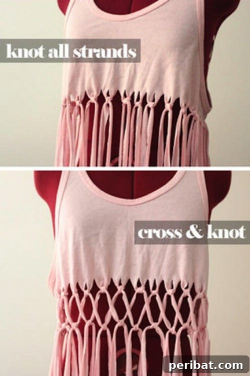 Macramé a T-shirt.