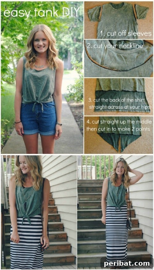Turn your T-shirt into a tank top the quick and easy way.
