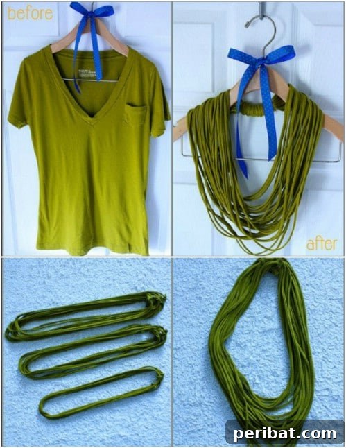 Make a fabulous T-shirt necklace.