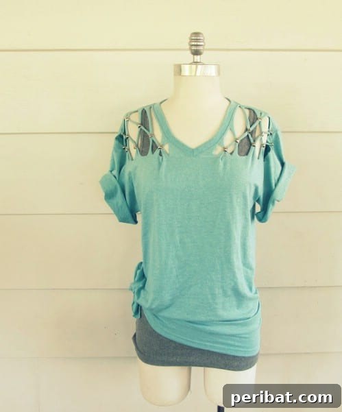 Adding studs to a T-shirt can make for a very polished look.