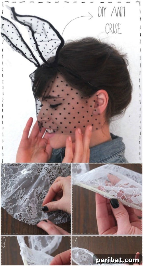 Cute Lace Bunny Mask