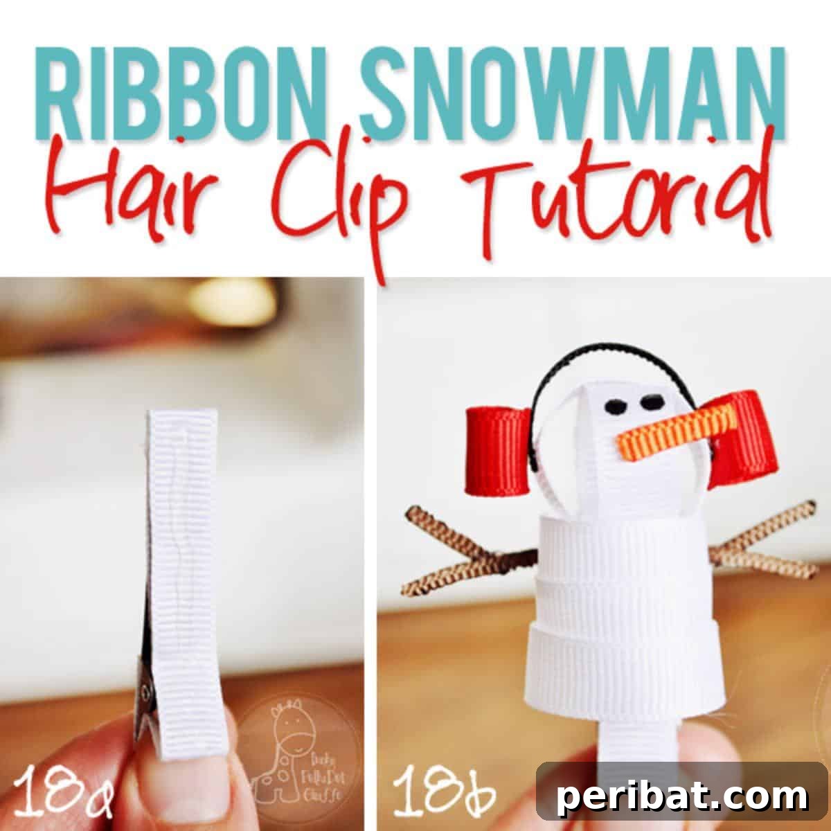 Festive Snowman Bow crafted from white ribbon with black and orange accents for eyes, carrot nose, and buttons.