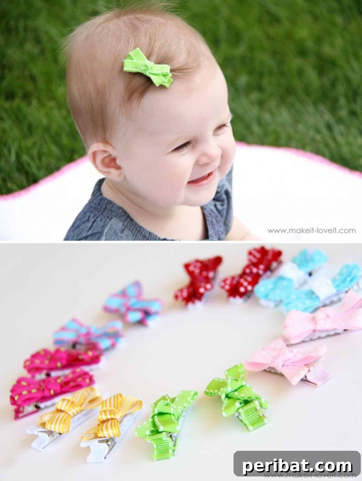 Adorable No-Slip Bow for babies, featuring a textured backing to prevent slipping from fine hair.