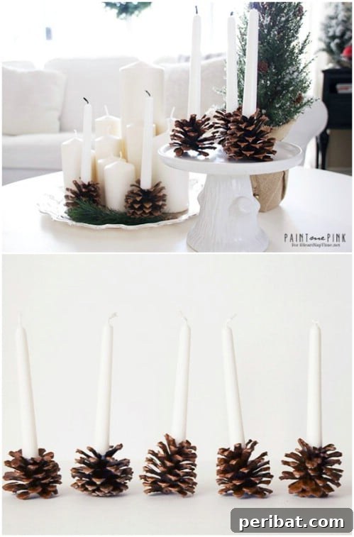 DIY Pinecone Candles