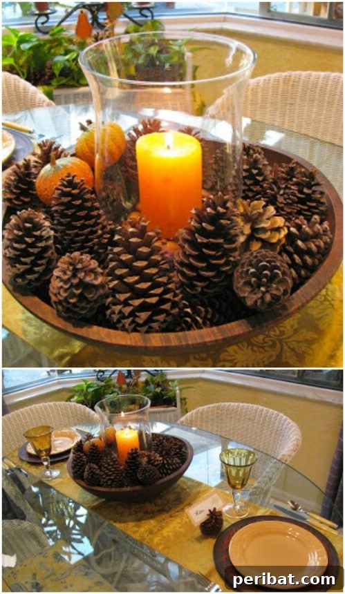 DIY Pinecone Centerpiece
