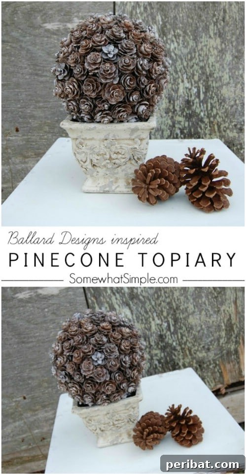 Gorgeous DIY Pinecone Topiary