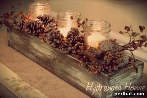DIY Rustic Pinecone Centerpiece