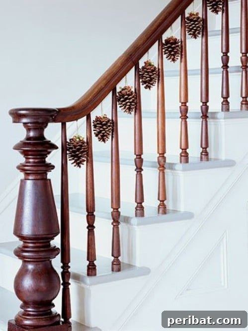 Easy Hanging Pinecone Ribbons