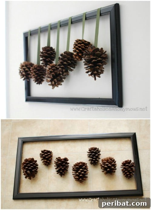 Gorgeous Framed Pinecone Art