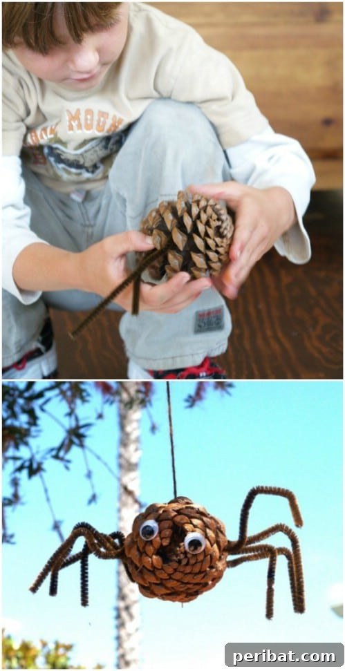 Halloween Pinecone Spider