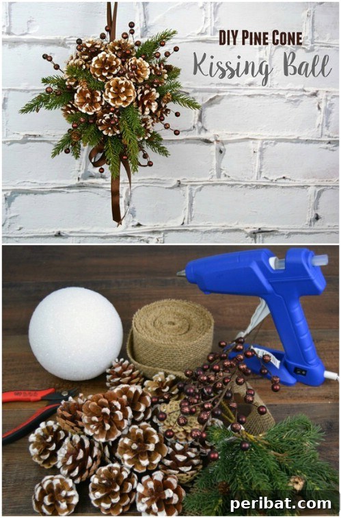DIY Pinecone Kissing Ball