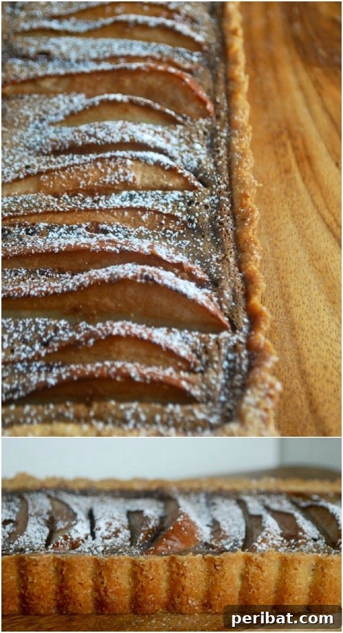 Chocolate Pear Custard Tart