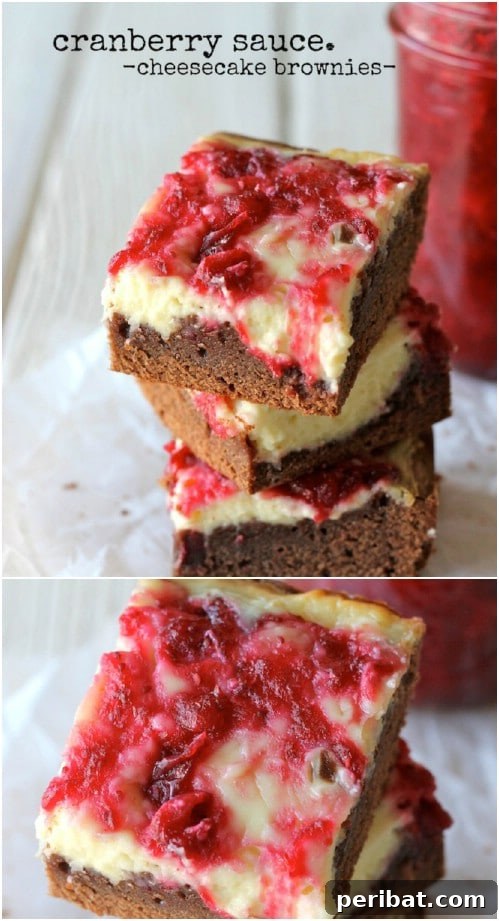 Cranberry Sauce Cheesecake Brownies