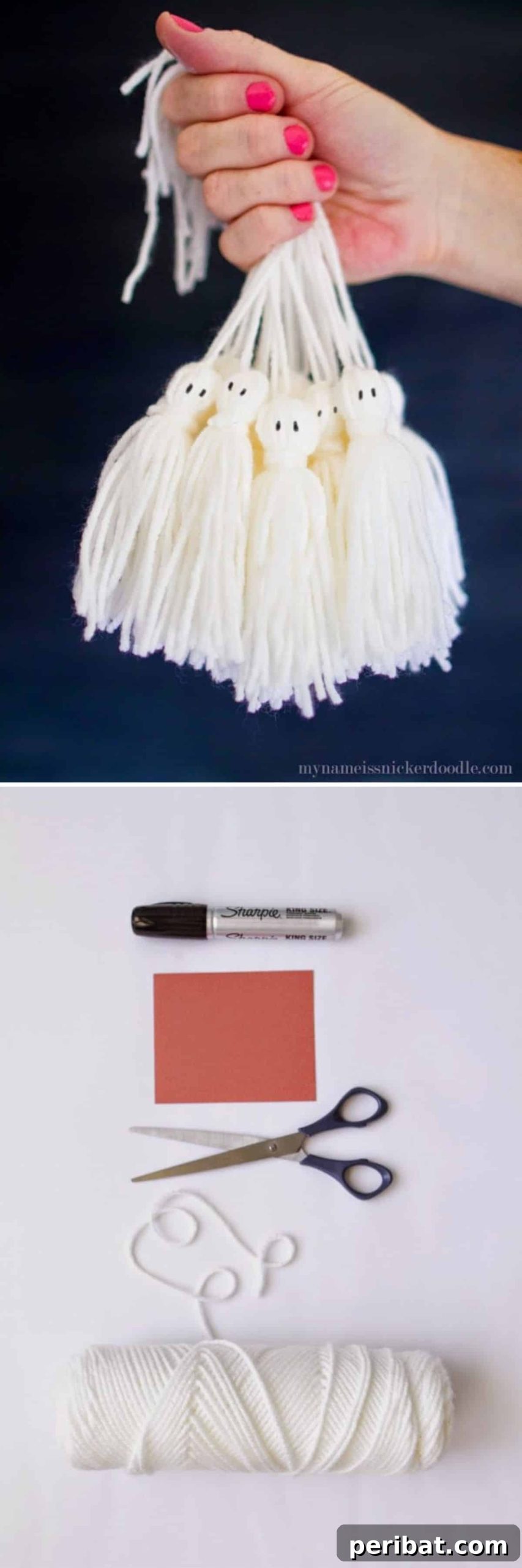 15 Creative Ways to Decorate a Halloween Tree 12 Ghost Tassels