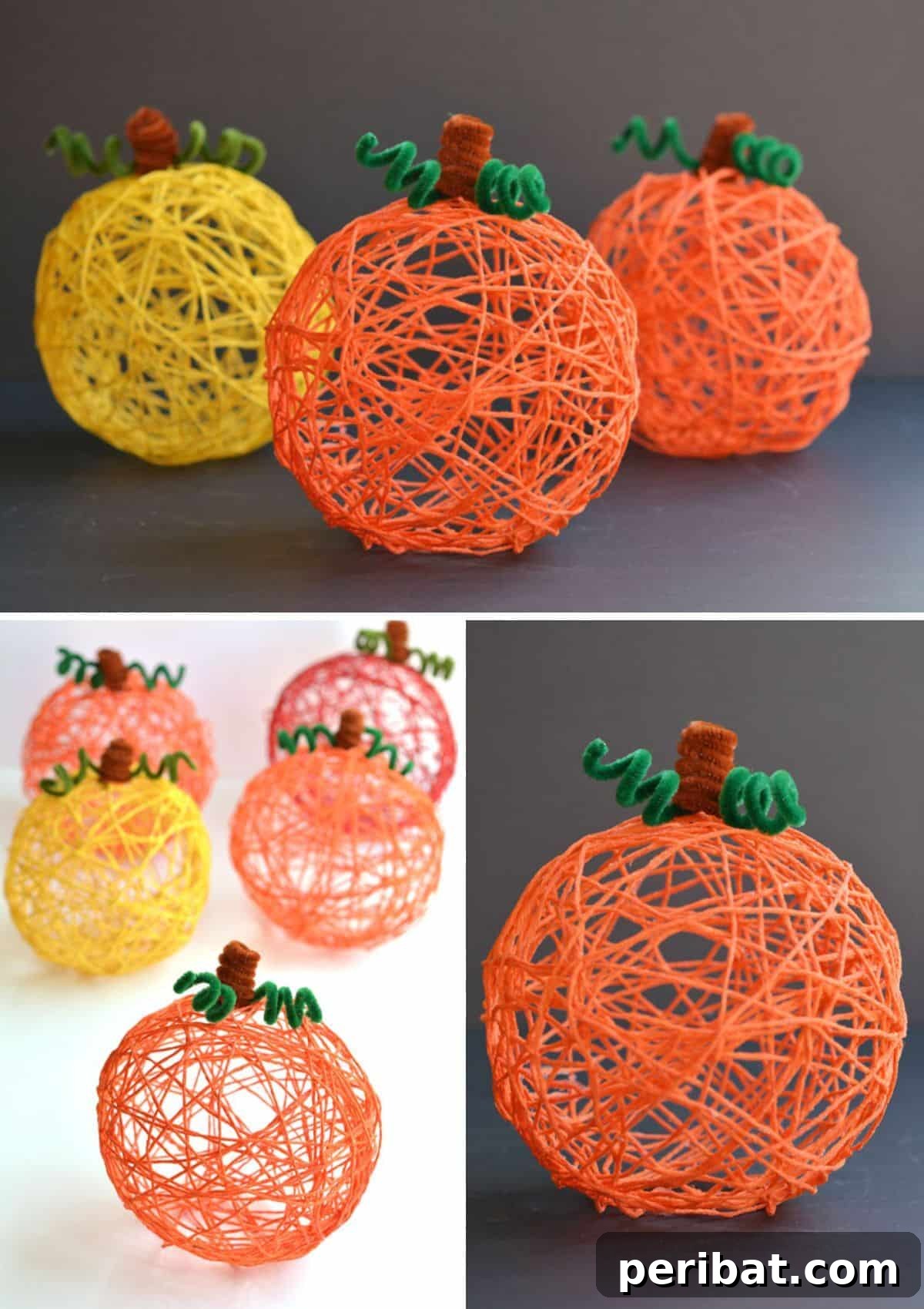 15 Creative Ways to Decorate a Halloween Tree 17 DIY Yarn Pumpkin Decorations