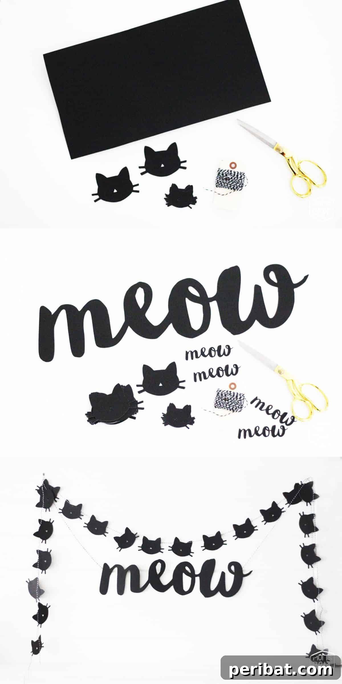 15 Creative Ways to Decorate a Halloween Tree 6 Easy DIY Black Cat Garland