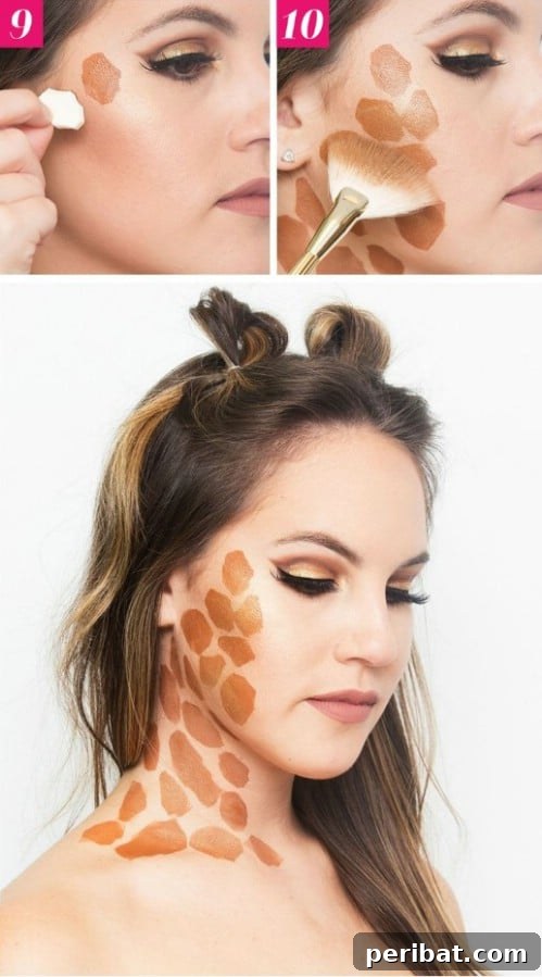 Easy Giraffe Animal Halloween Makeup