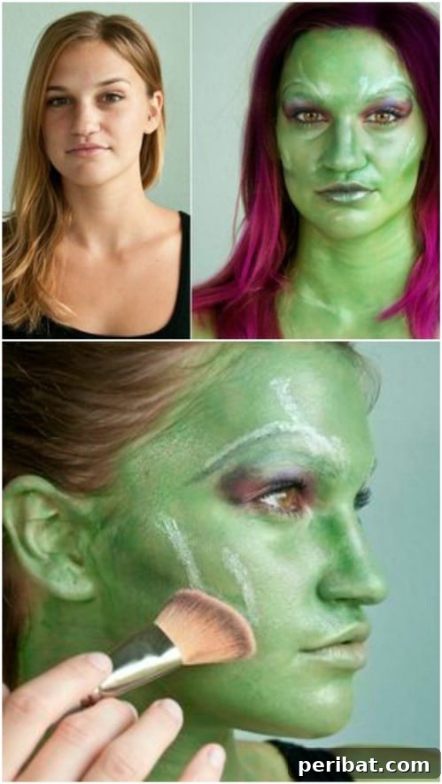 Guardians Of The Galaxy Gamora Halloween Makeup Tutorial