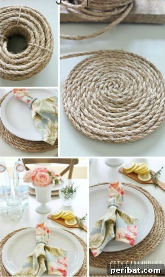 Pottery Barn Inspired DIY Jute Placemats