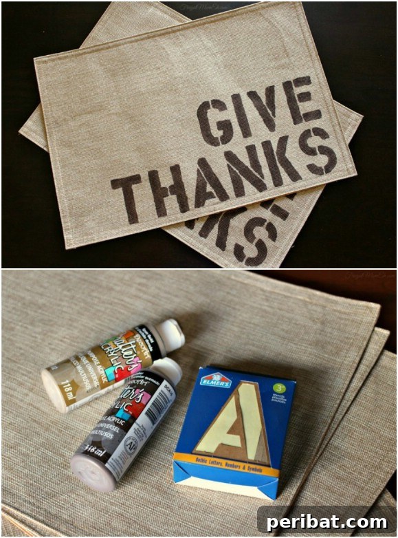 Give Thanks Burlap Placemats