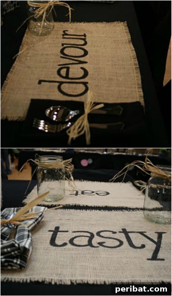 Easy Rustic Burlap Placemats