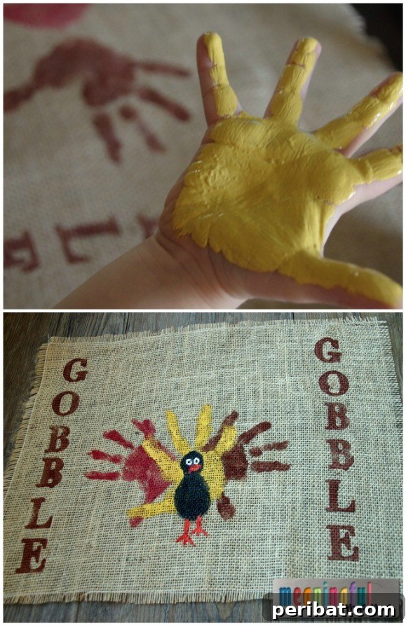 DIY Handprint Turkey Placemats