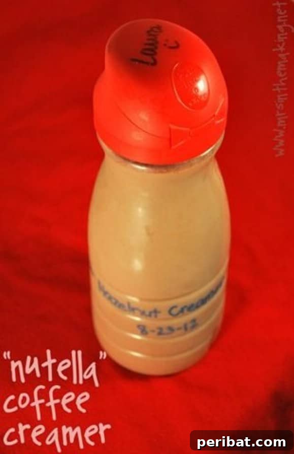 Homemade Nutella Coffee Creamer