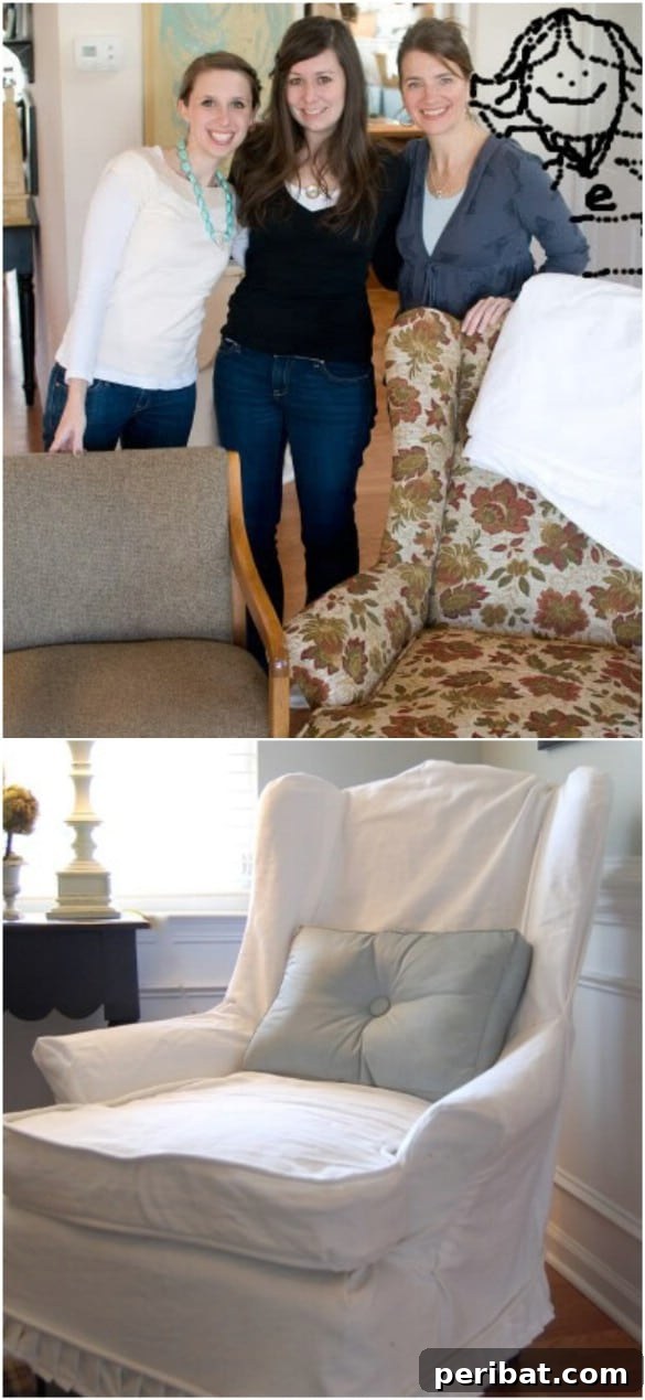 Dress Up Your Old Furniture 20 Effortless DIY Slipcover Transformations 11 DIY Armchair Slipcovers for Old Chairs