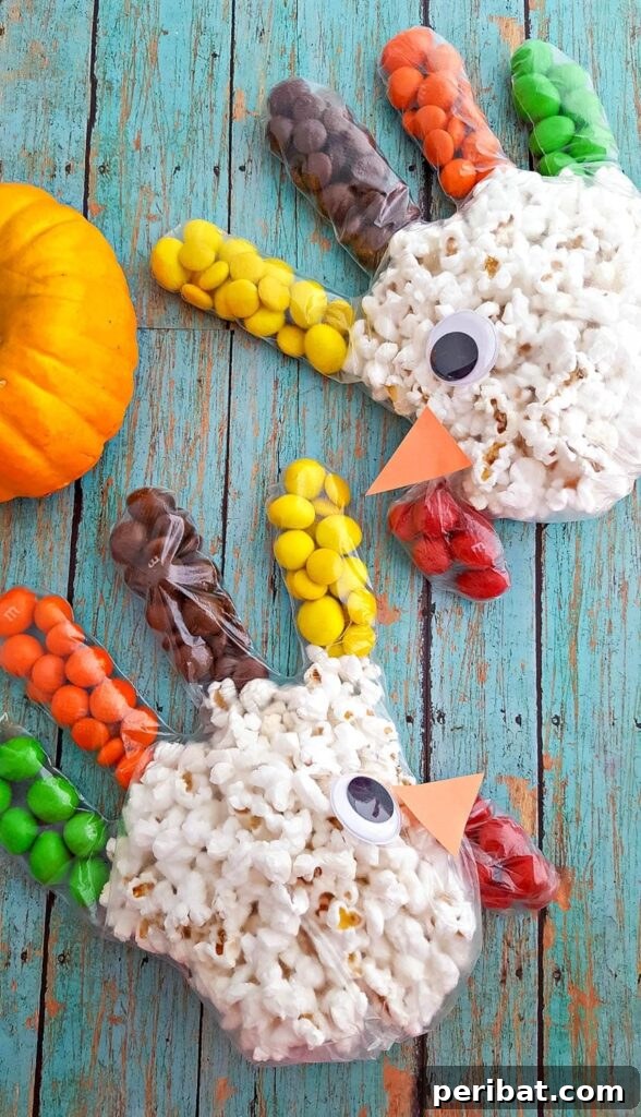 Popcorn turkeys on blue wood
