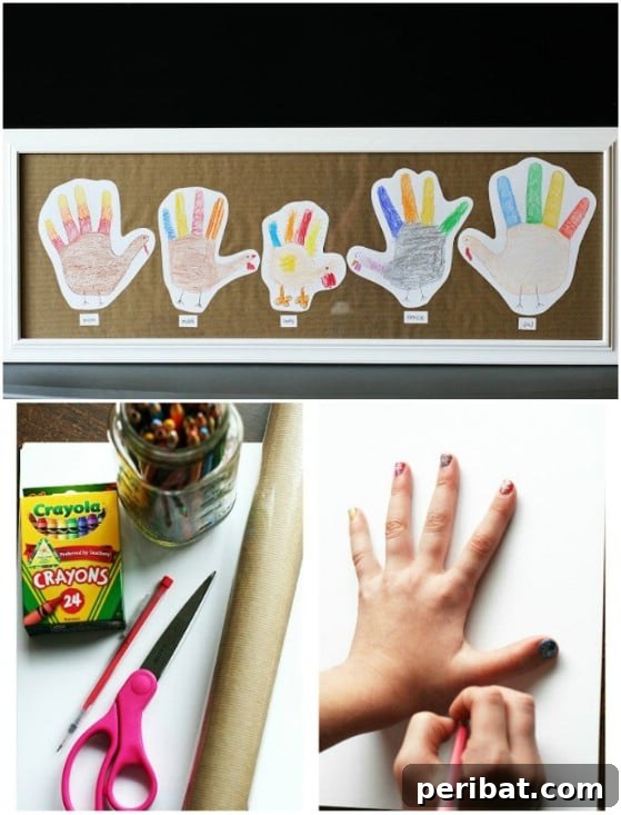 Handprint Turkey Family Art