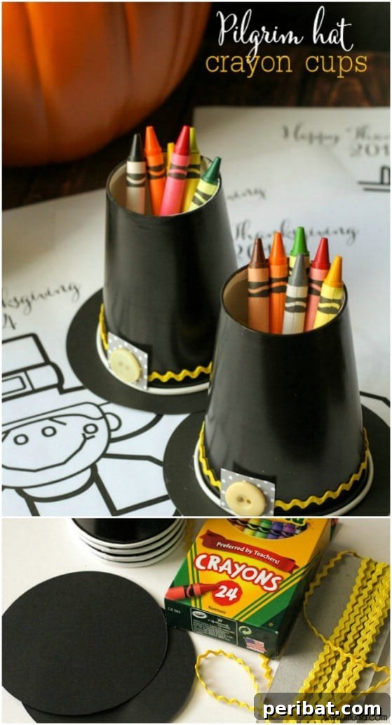 Pilgrim Hat Crayon Holders
