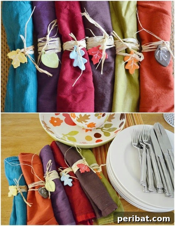 DIY Autumn Leaf Napkin Tags