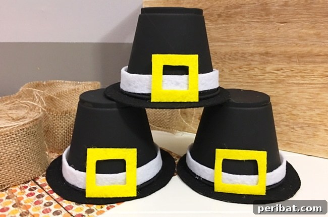 Stacked pumpkin hats