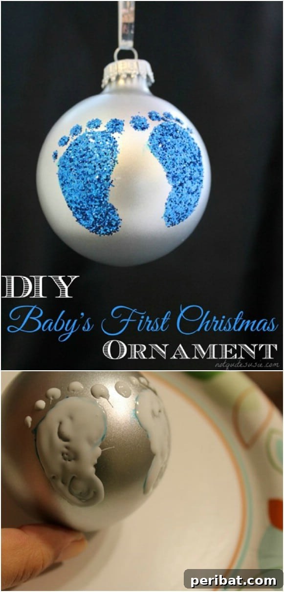 10 Adorable DIY Ornaments to Celebrate Baby's First Christmas 4 Baby’s First Christmas Footprint Craft