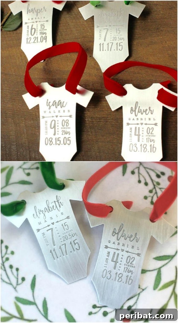 10 Adorable DIY Ornaments to Celebrate Baby's First Christmas 7 Onesie Tag Ornaments