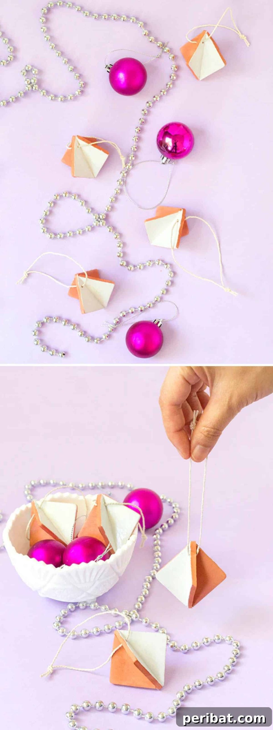 Elevate Your Tree: 13 DIY Clay Christmas Ornaments for Unique Style 5 Diamond Terra Cotta Clay Ornaments