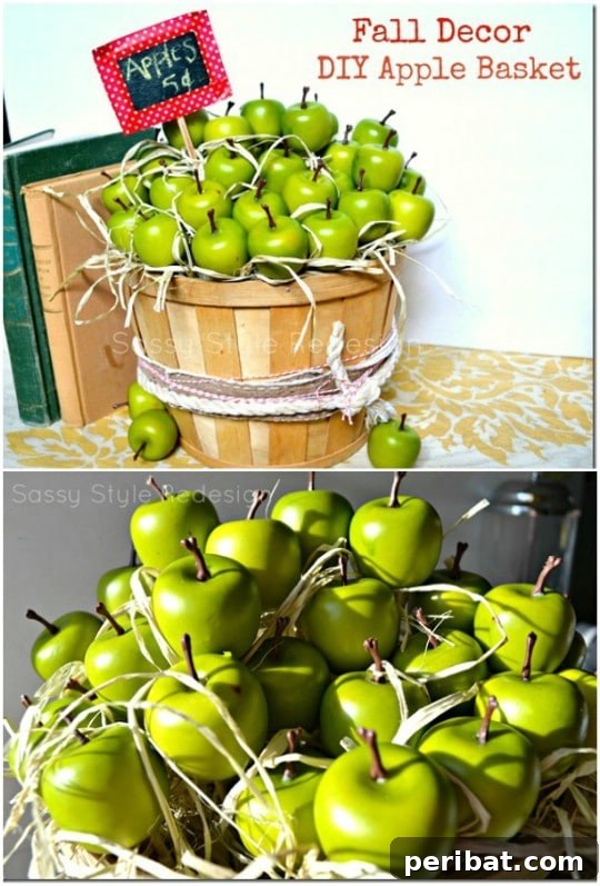 Harvest Chic: Elevate Your Thanksgiving Decor with Creative Basket Ideas 11 DIY Fall Apple Harvest Décor