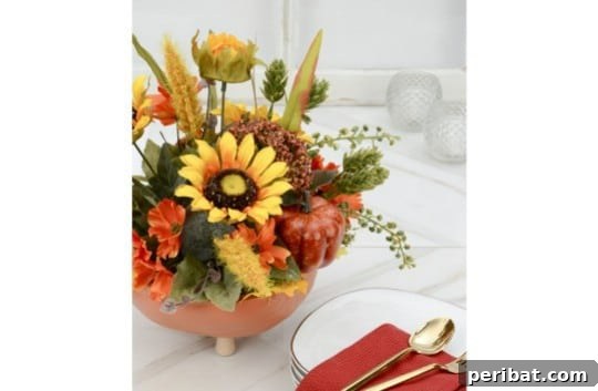 Harvest Chic: Elevate Your Thanksgiving Decor with Creative Basket Ideas 13 DIY Half Pumpkin Flower Basket