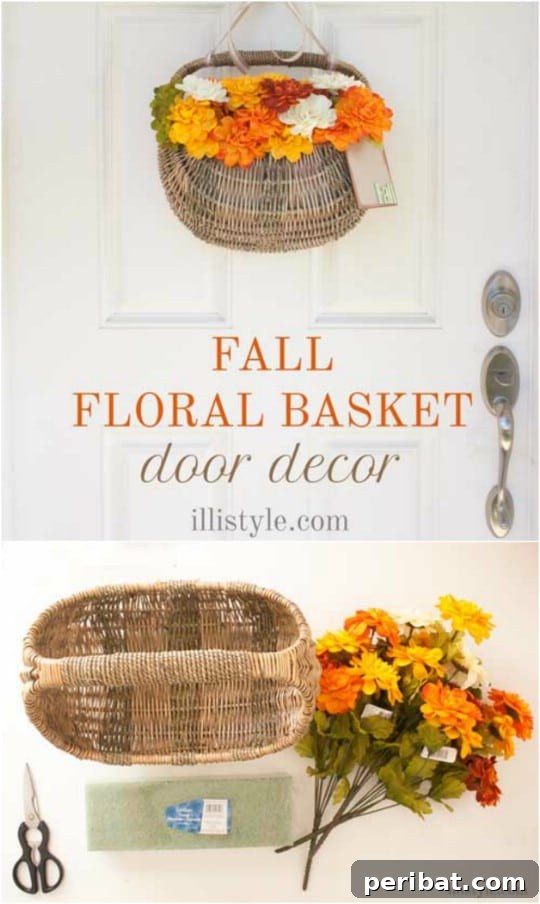 Harvest Chic: Elevate Your Thanksgiving Decor with Creative Basket Ideas 5 Easy DIY Floral Basket Door Décor