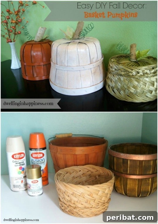 Harvest Chic: Elevate Your Thanksgiving Decor with Creative Basket Ideas 8 DIY Basket Pumpkins