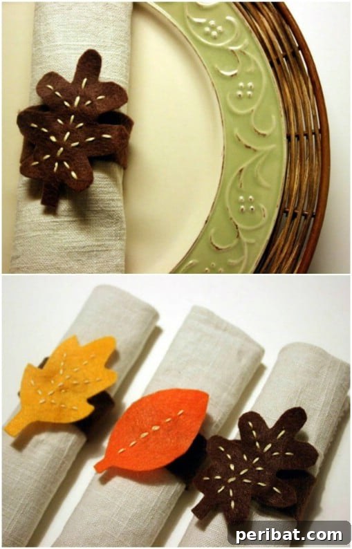 Easy DIY Felt Leaf Napkin Rings