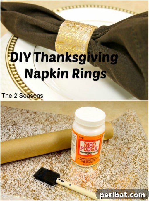 Golden Etched DIY Napkin Rings